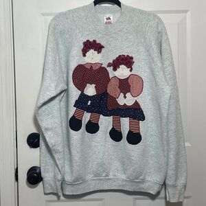 Vintage Gray Raggedy Ann and Andy Sweatshirt